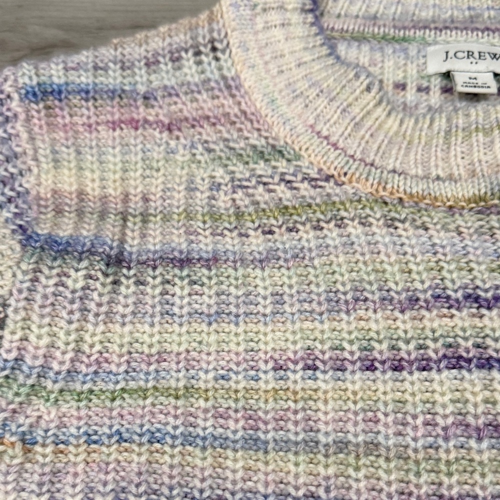 J. Crew Pastel Multicolor Stripe Crewneck Sweater - Women's - Picture 2 of 5